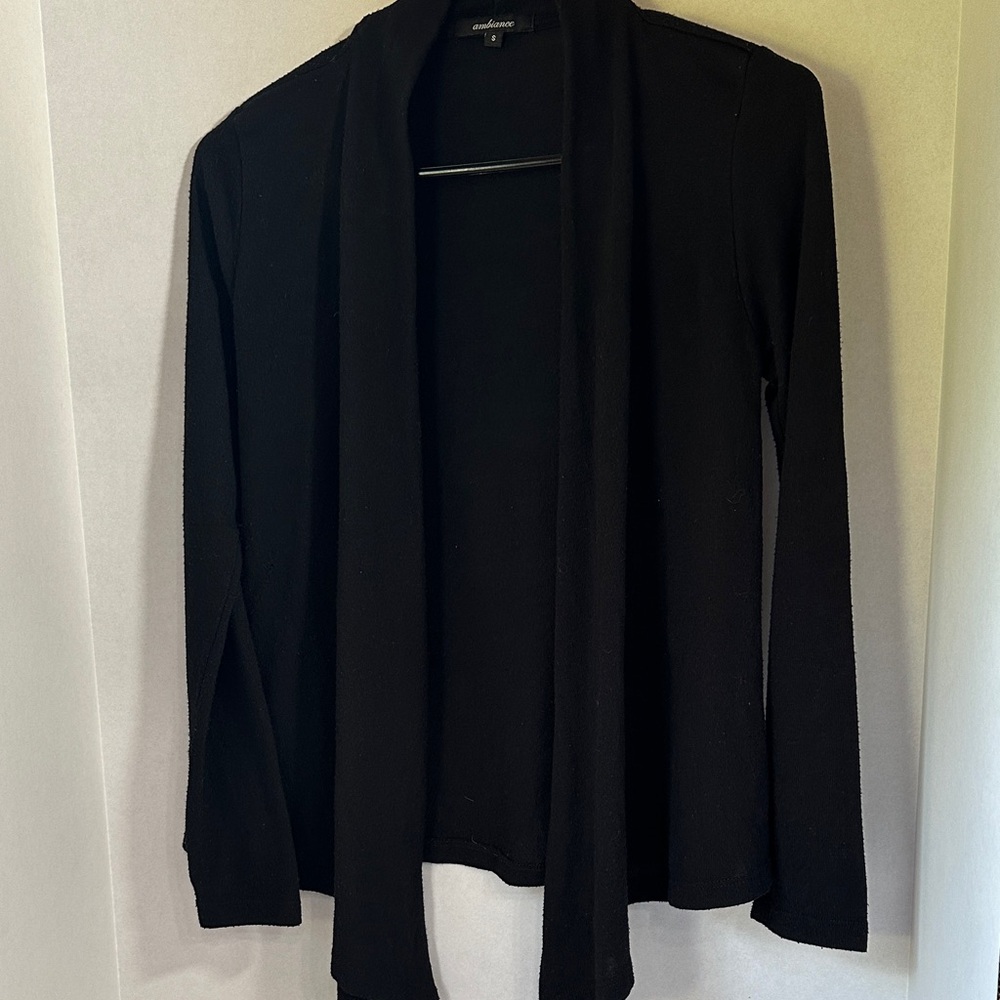 Ambiance black open front cardigan size small